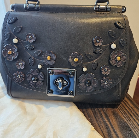 Coach Drifter Tophandle Satchel Willow Floral Tea Rose Applique (54079) - Picture 2 of 16